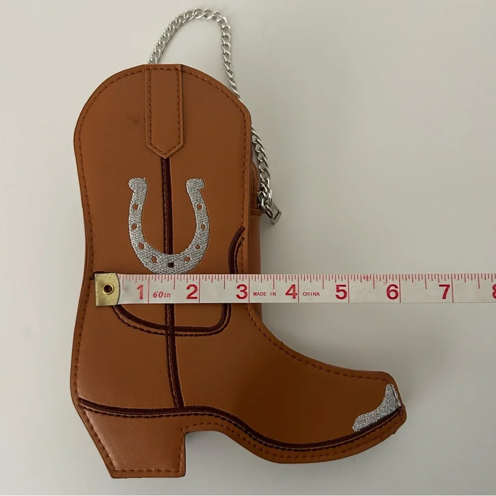 Western Cowgirl Brown Boot hand Bag Purse